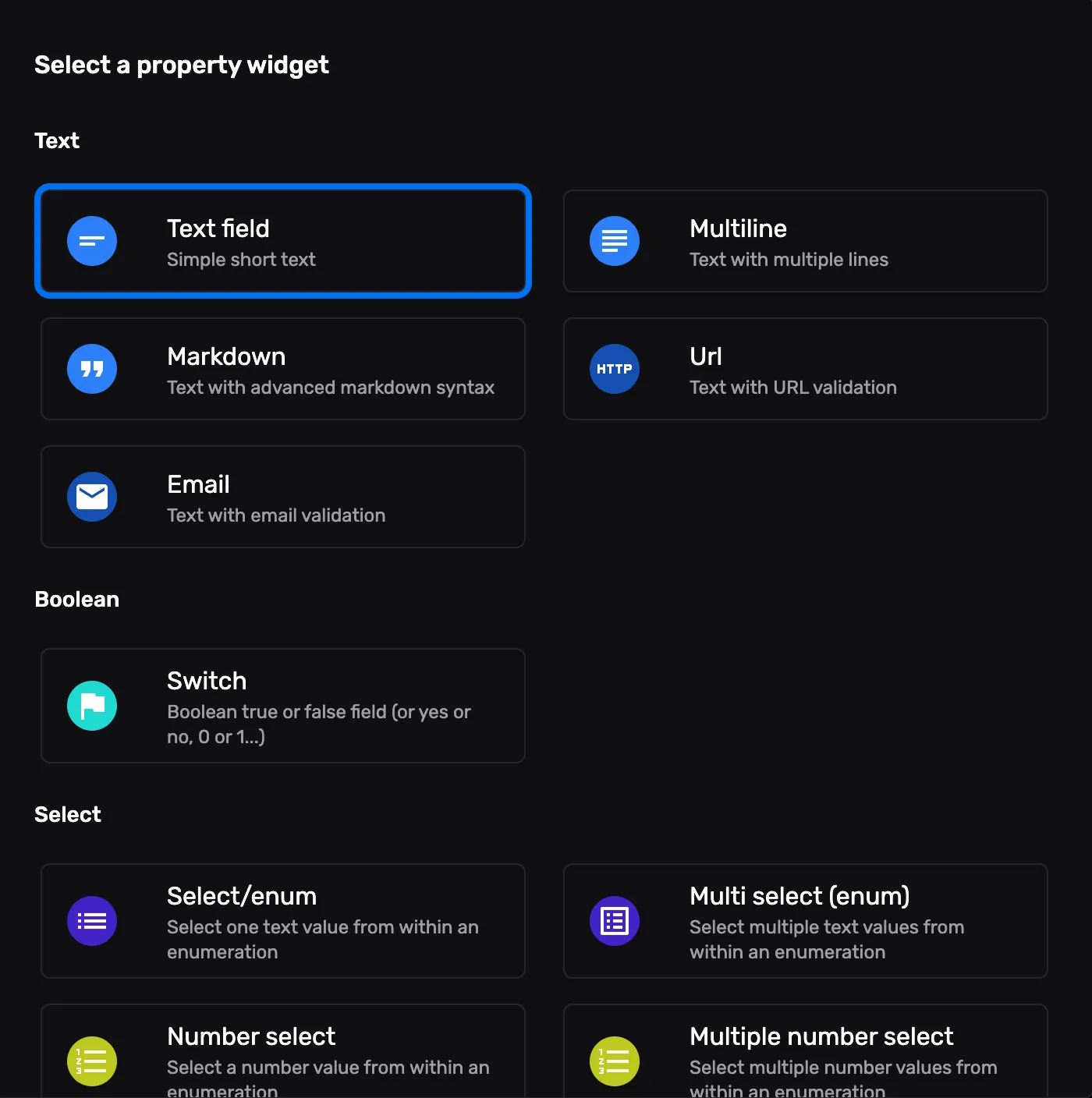 Schema editor interface